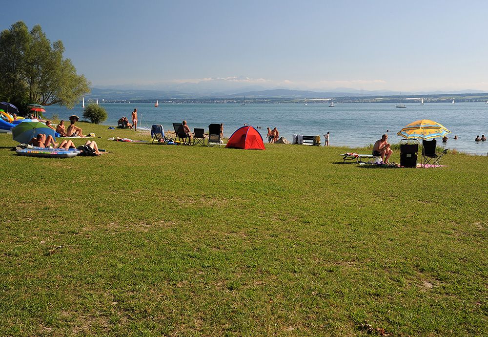 Strand Wiese baden Sonne Bodensee